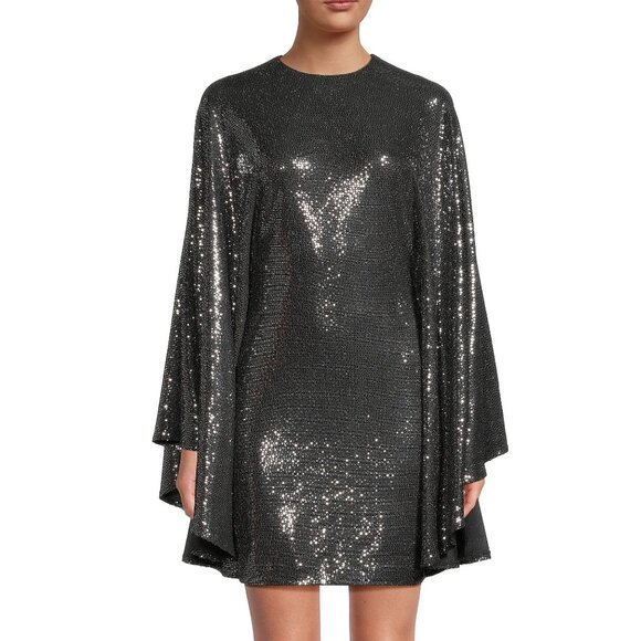 One33 Social Shimmer Circle Minidress Silver Size 0 New With Tag - Picture 4 of 5